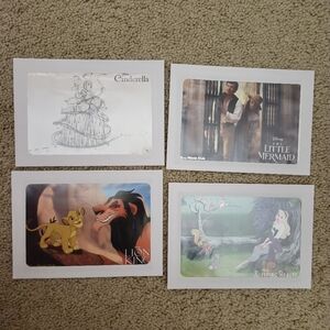 Disney Movie Club Collectible Lithograph (4 Pack) NWT